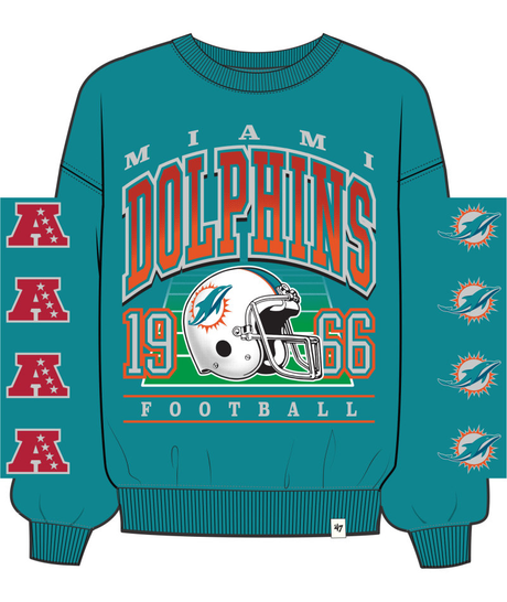 Dolphins 2025 '47 Brand Women's Go Big Oversized Crewneck