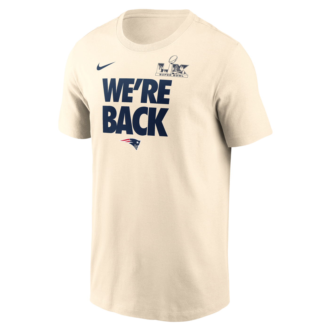 Patriots 2026 Nike Men's Club Crew We're Back T-Shirt