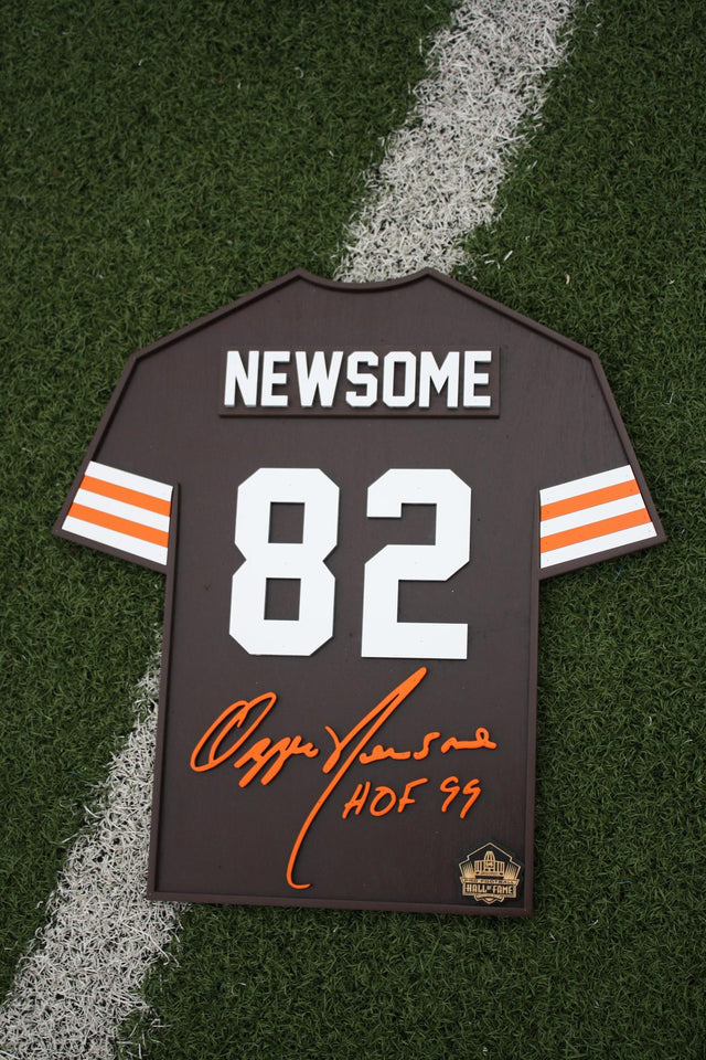 Ozzie Newsome Wood Jersey Sign - DS