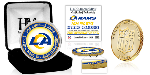 Rams NFC West Division Champions Bronze Color Coin