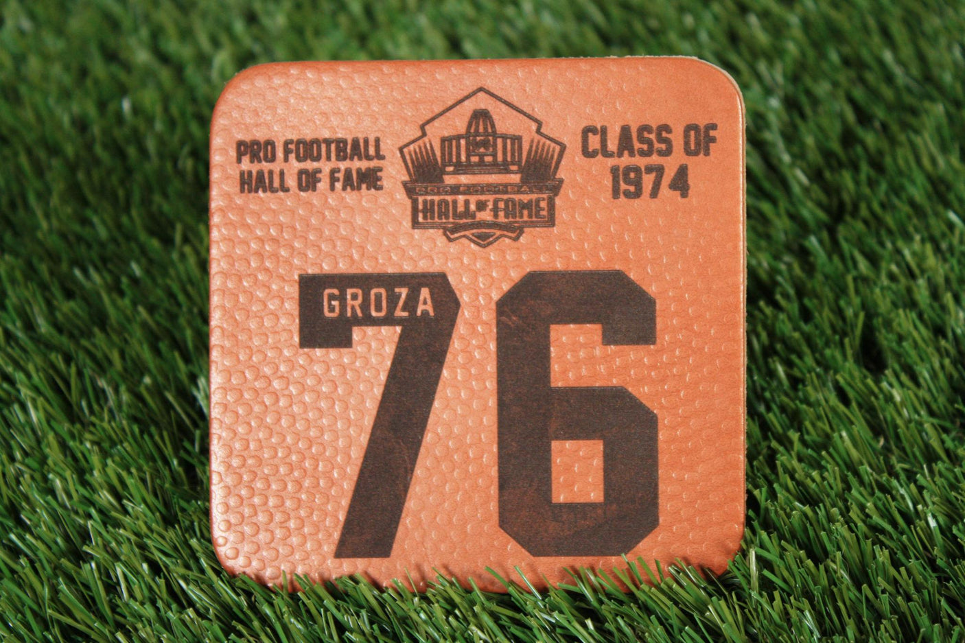Lou Groza Leather Player Coaster