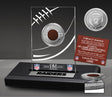 Las Vegas Raiders Game Used Football Silver Plated Coin Commemorative Display