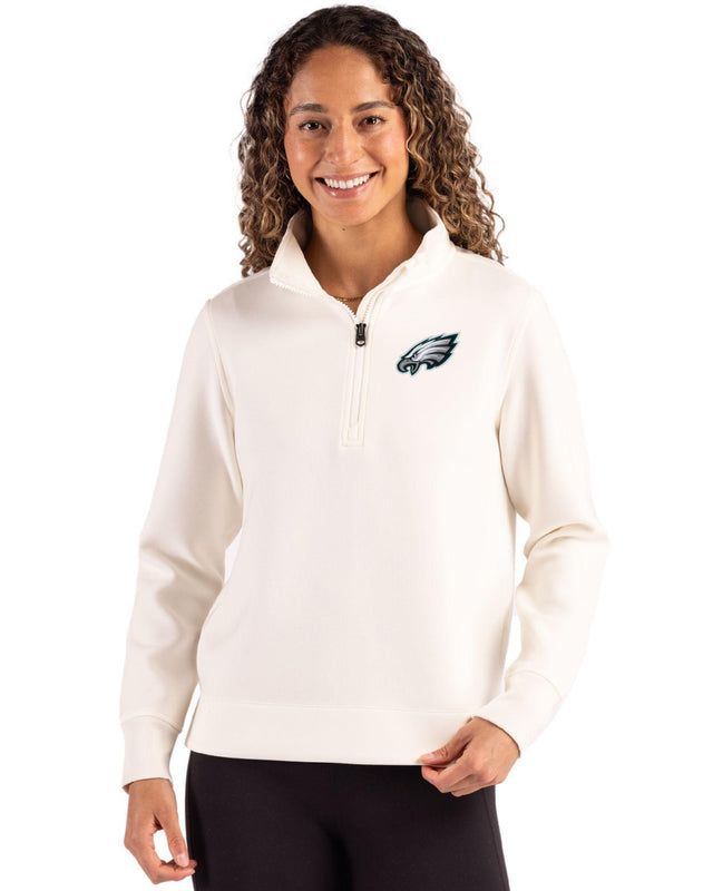 Eagles Cutter & Buck Women's Roam Eco Quarter Zip Pullover