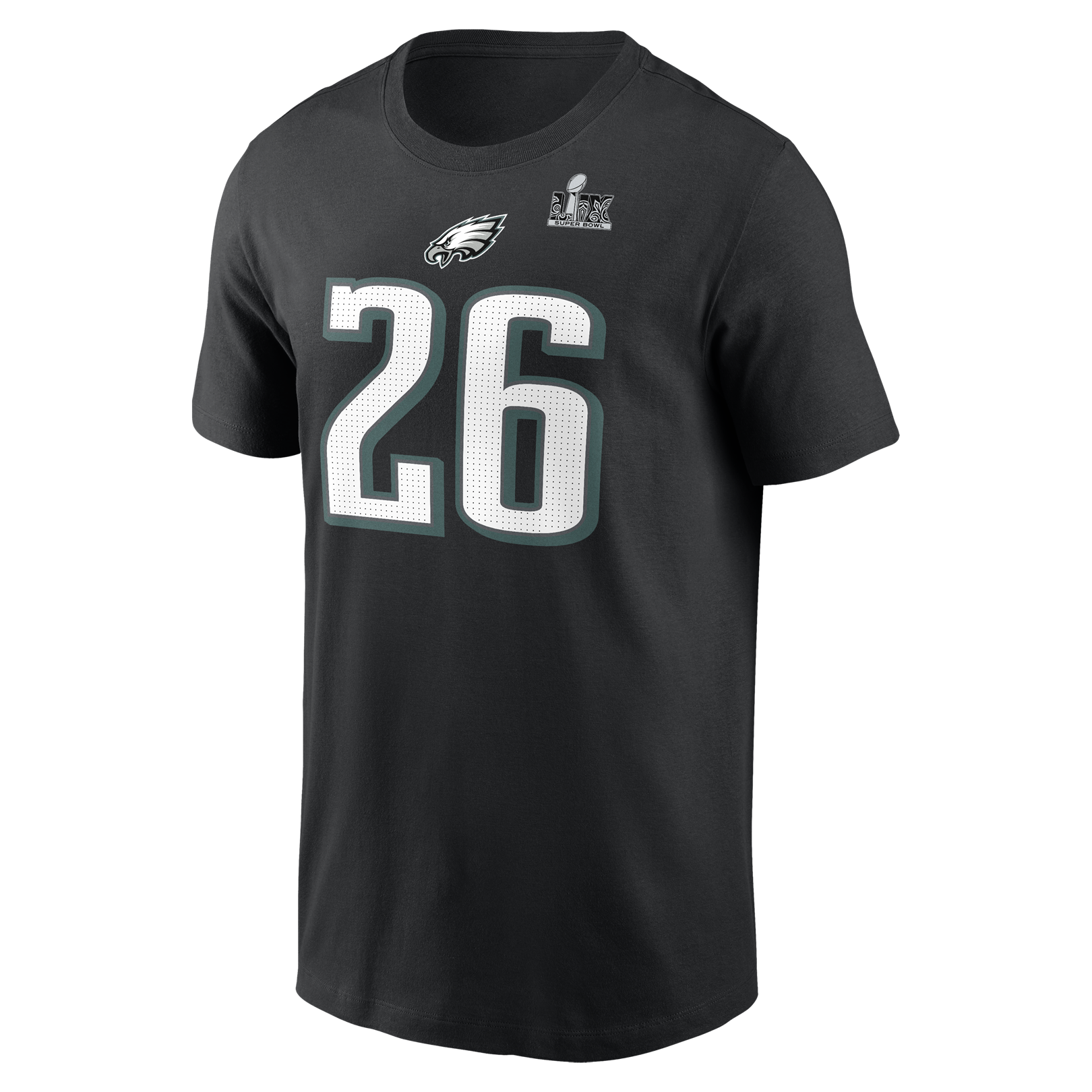 Eagles Saquon Barkley Super Bowl LIX (59) Name and Number T