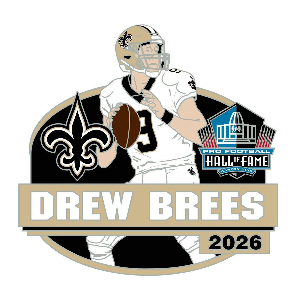 Drew Brees Saints Class of 2026 Action Pin ***PREORDER***