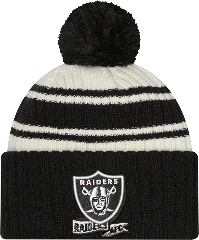 Raiders 2022 New Era® NFL Sideline Sport Knit Hat - Chrome White