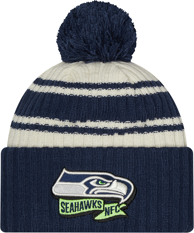 Seahawks 2022 New Era® NFL Sideline Sport Knit Hat - Chrome White