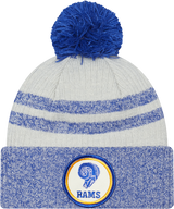 Rams 2022 New Era® NFL Sideline Historic Cuff Pom Knit Hat