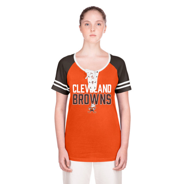 Browns New Era Womens Lace Up T-Shirt