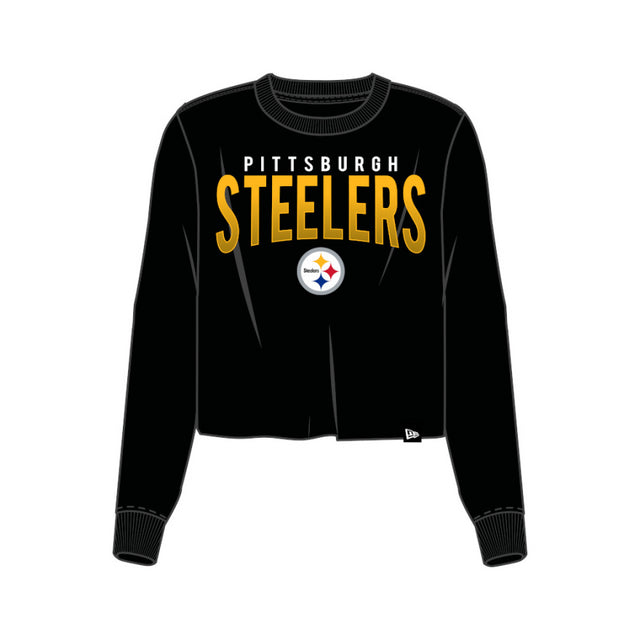 Steelers New Era Women's Cropped Long Sleeve T-Shirt