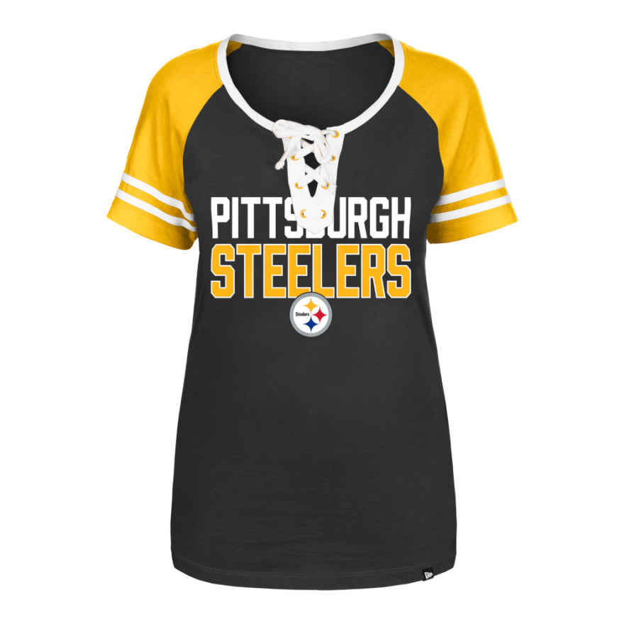 Steelers New Era Womens Lace Up T-Shirt