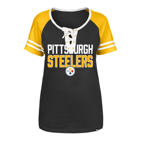 Steelers New Era Womens Lace Up T-Shirt