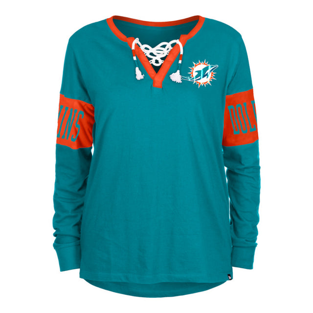 Dolphins New Era Women's Laced Up Long Sleeve Jersey