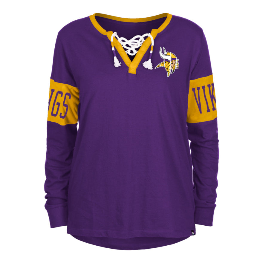 Vikings New Era Women's Laced Up Long Sleeve Jersey