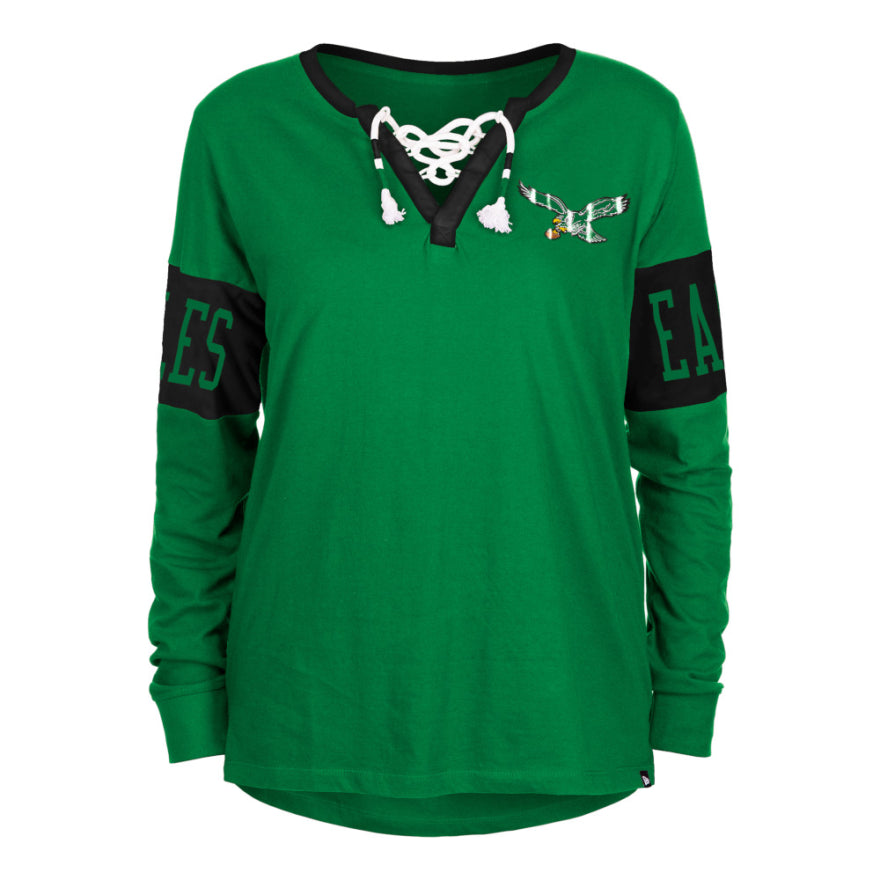 Eagles New Era Women's Laced Up Long Sleeve Jersey