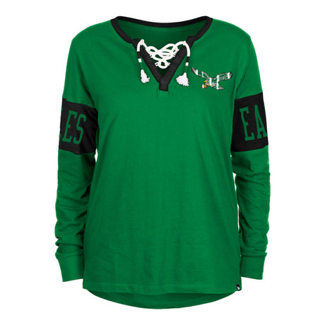 Eagles New Era Women's Laced Up Long Sleeve Jersey