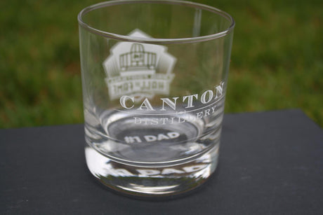 Hall of Fame #1 Dad Canton Distillery Round Rocks Glass