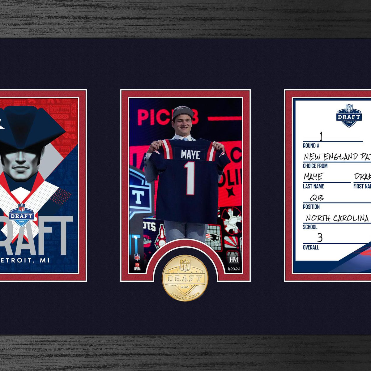 Patriots Drake Maye 2024 NFL Draft Card Bronze Coin Photo Mint – Pro ...