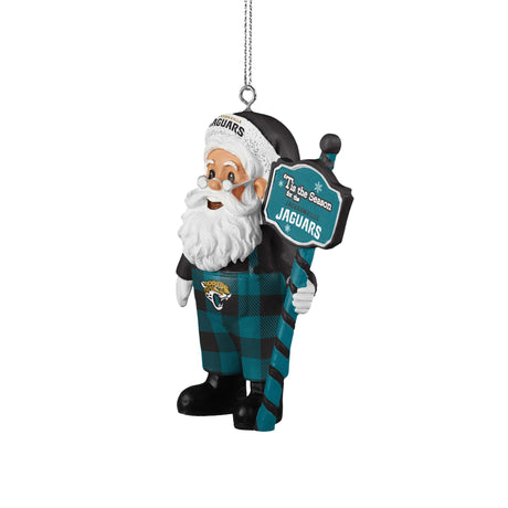 Jaguars Santa Overalls Ornament