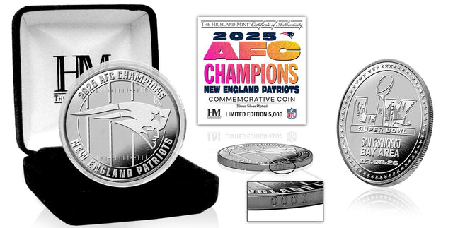 New England Patriots 2026 AFC Champions Silver Plated Coin