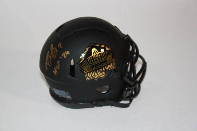 Drew Brees Autographed Hall of Fame Black Mini Helmet with HOF Inscription