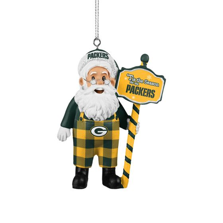 Packers Santa Overalls Ornament