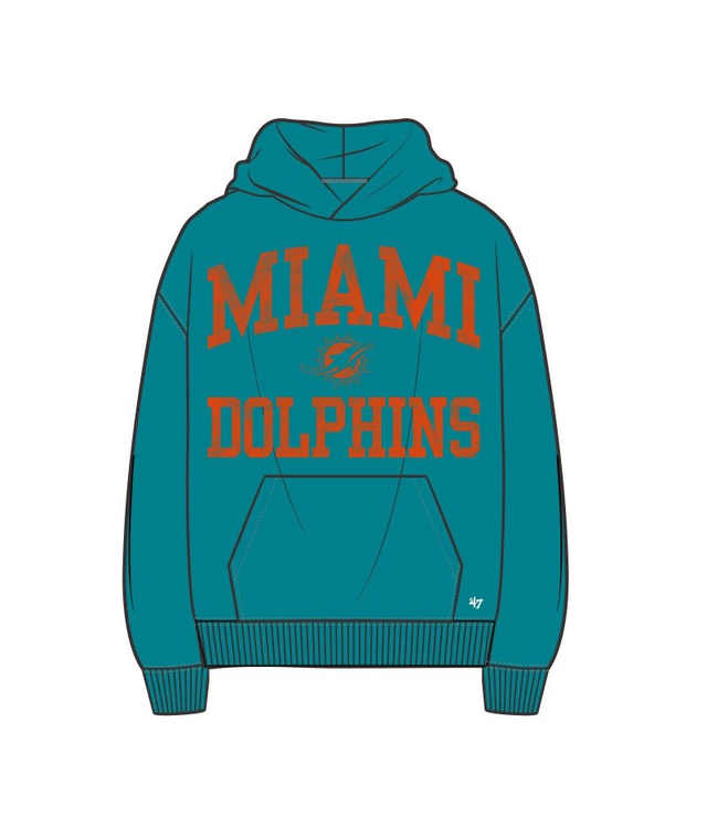 Dolphins 2026 '47 Brand Men's Campus Stack Arched Foundation Hoodie Pro Football Hall of Fame