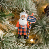 Broncos Santa Overalls Ornament