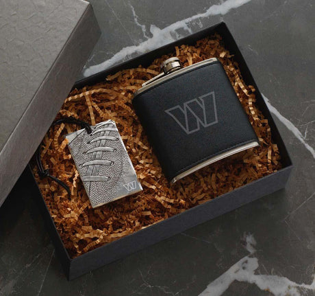 Commanders Traveler Flask & Bag Tag Gift Set Pro Football Hall of Fame