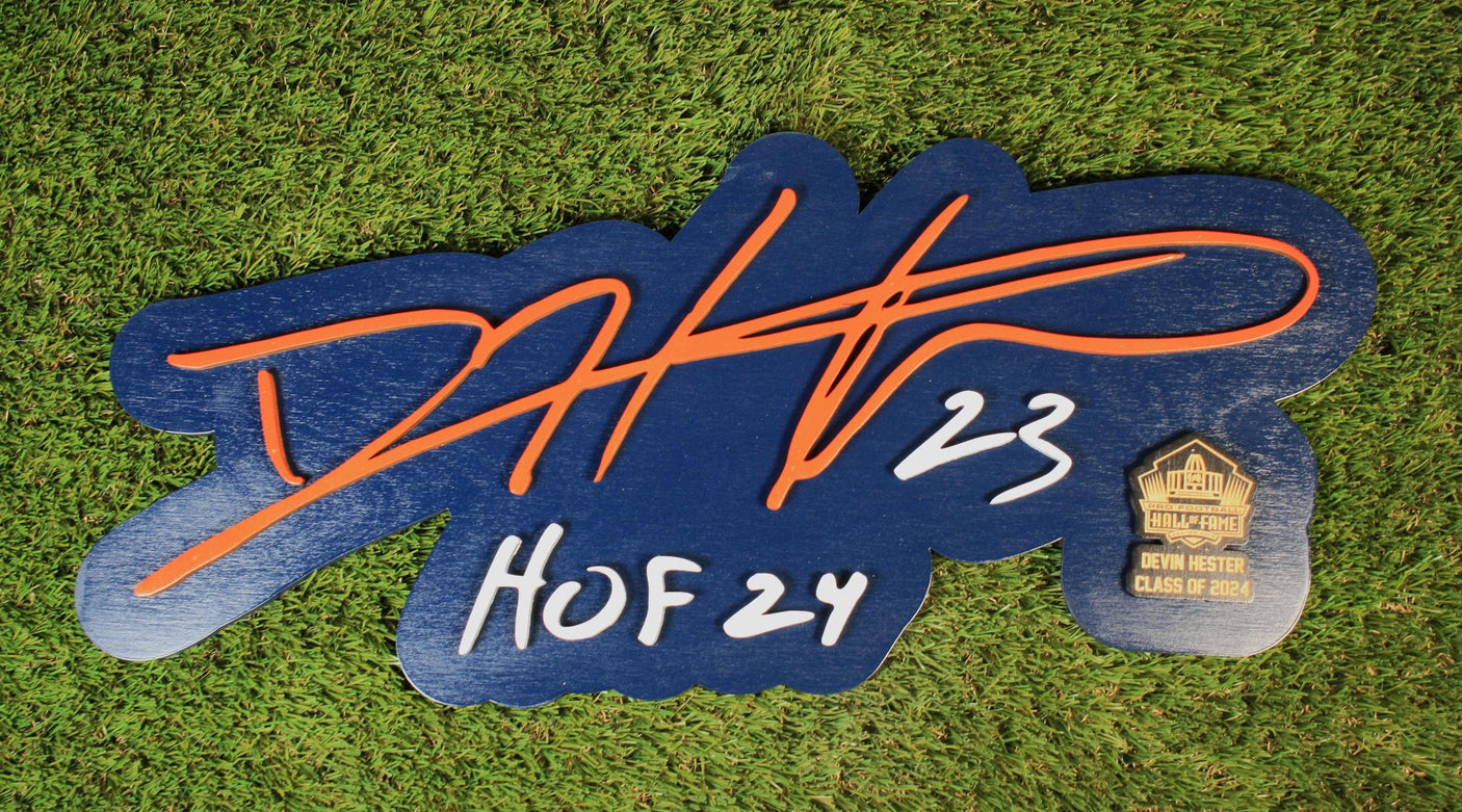 Devin Hester 3D Signature Color Wall Sign - DS