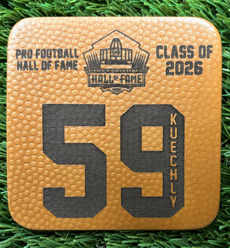 Luke Kuechly Leather Player Coaster