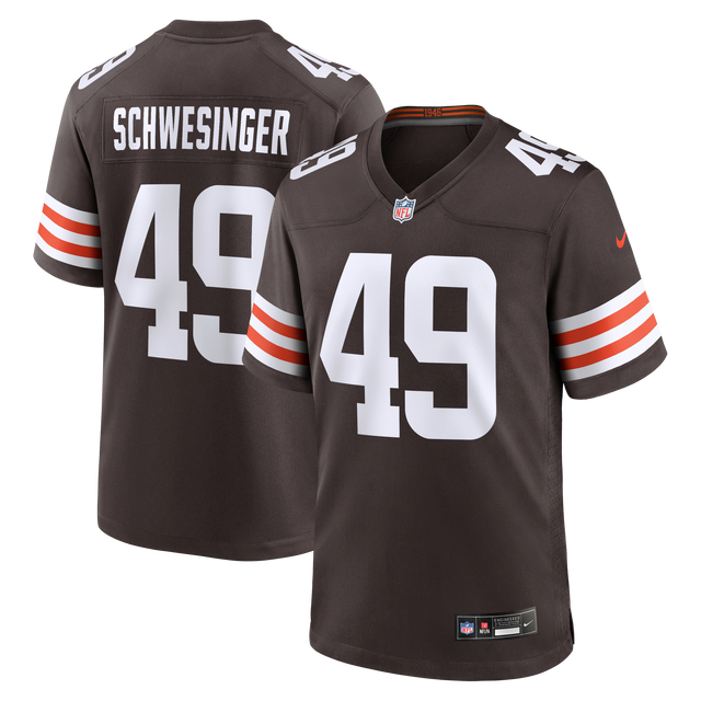 Browns Carson Schwesinger Men's Nike Game Jersey