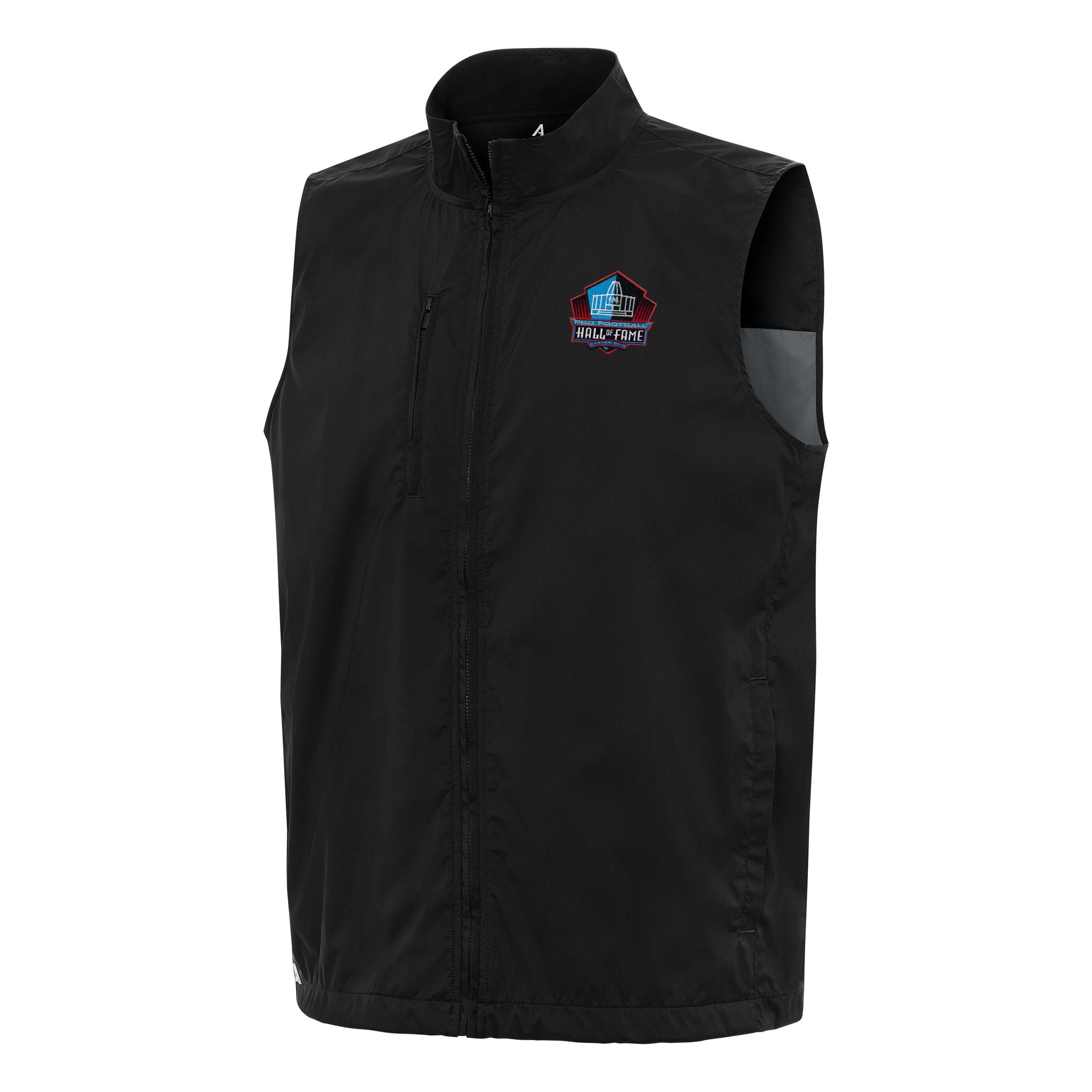 Hall of Fame Antigua Men's Black Brisk Full Zip Vest – Pro