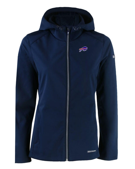 Bills Cutter and Buck Women's Navy Evoke Eco Softshell Full Zip Jacket