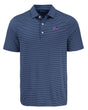 Bills Cutter and Buck Men's Navy Forge Eco Fine Line Stripe Recycled Polo