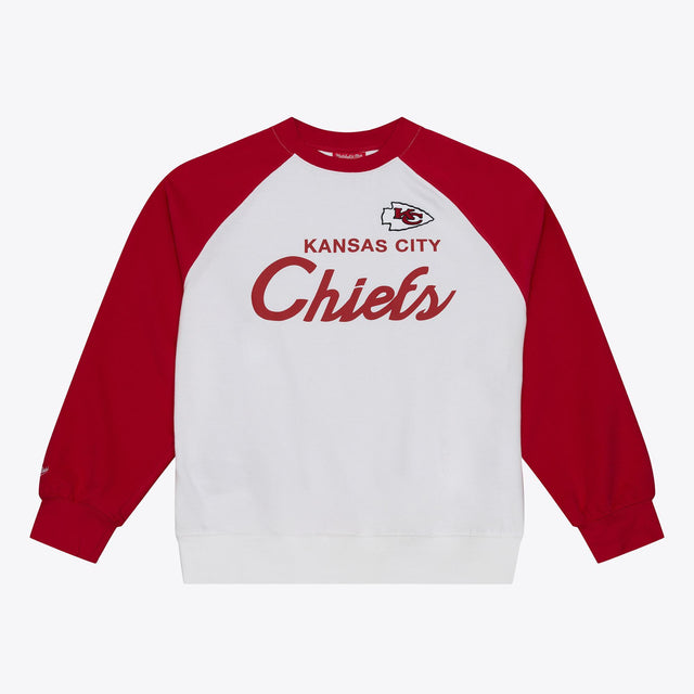 Chiefs 2026 Mitchell & Ness Women's NFL Head Coach Raglan Crewneck Pro Football Hall of Fame