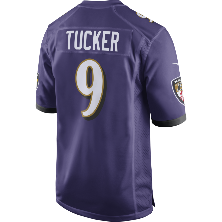 Ravens Justin Tucker Men's Purple Nike Game Jersey