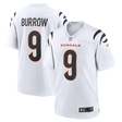 Bengals Joe Burrow Men's White Road Nike Game Jersey