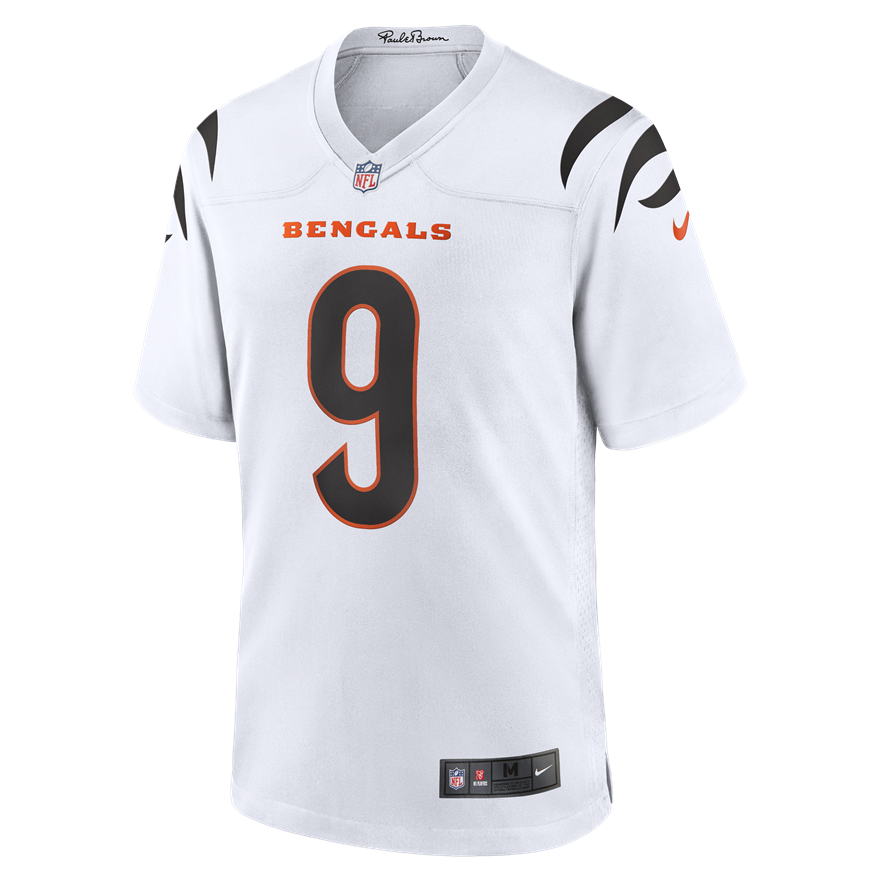 Bengals Joe Burrow Men's White Road Nike Game Jersey