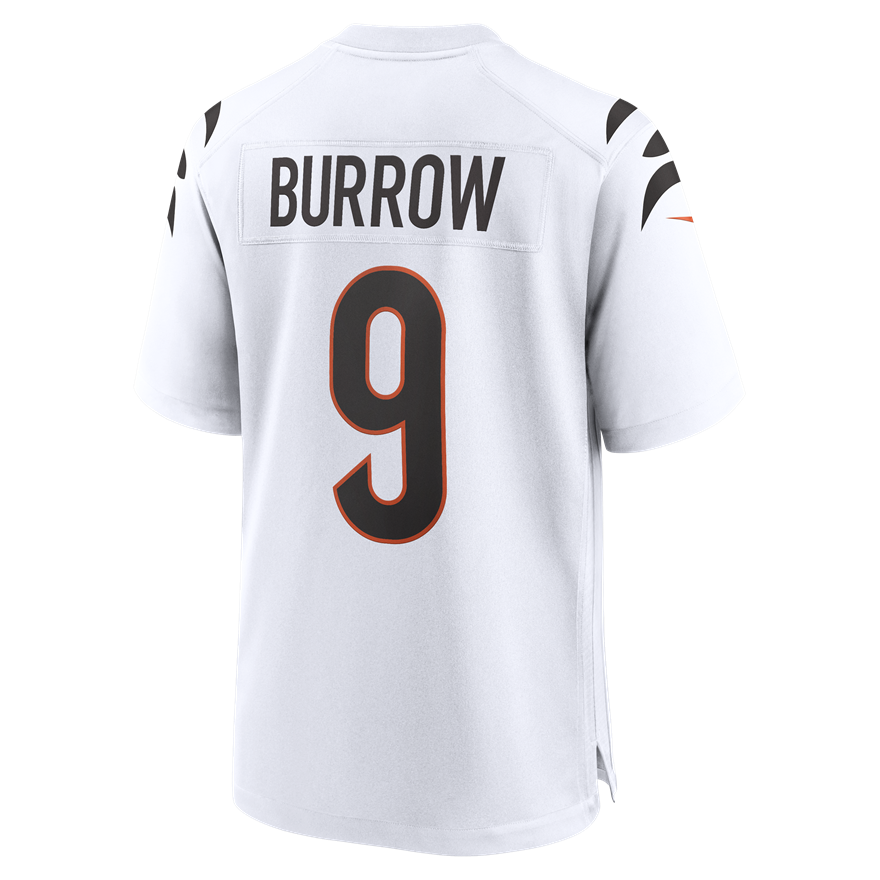 Bengals Joe Burrow Men's White Road Nike Game Jersey