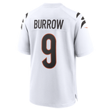 Bengals Joe Burrow Men's White Road Nike Game Jersey