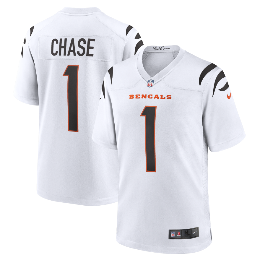 Bengals Ja'marr Chase Men's White Road Nike Game Jersey