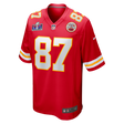 Chiefs Travis Kelce Super Bowl LVIII (58) Red Game Jersey