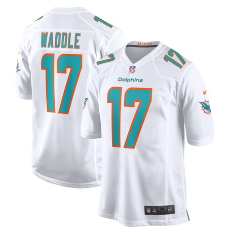 Dolphins Jaylen Waddle Men's White Road Nike Game Jersey