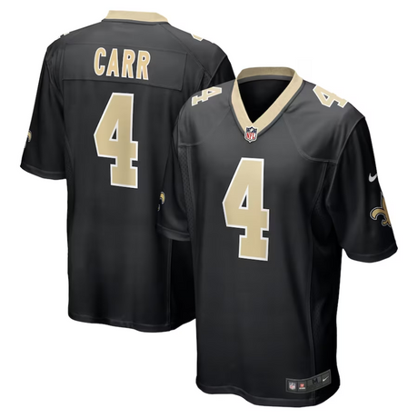 Saints Derek Carr Men's Black Nike Game Jersey