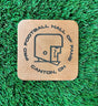 Hall of Fame Leather Old Helmet Logo Coaster