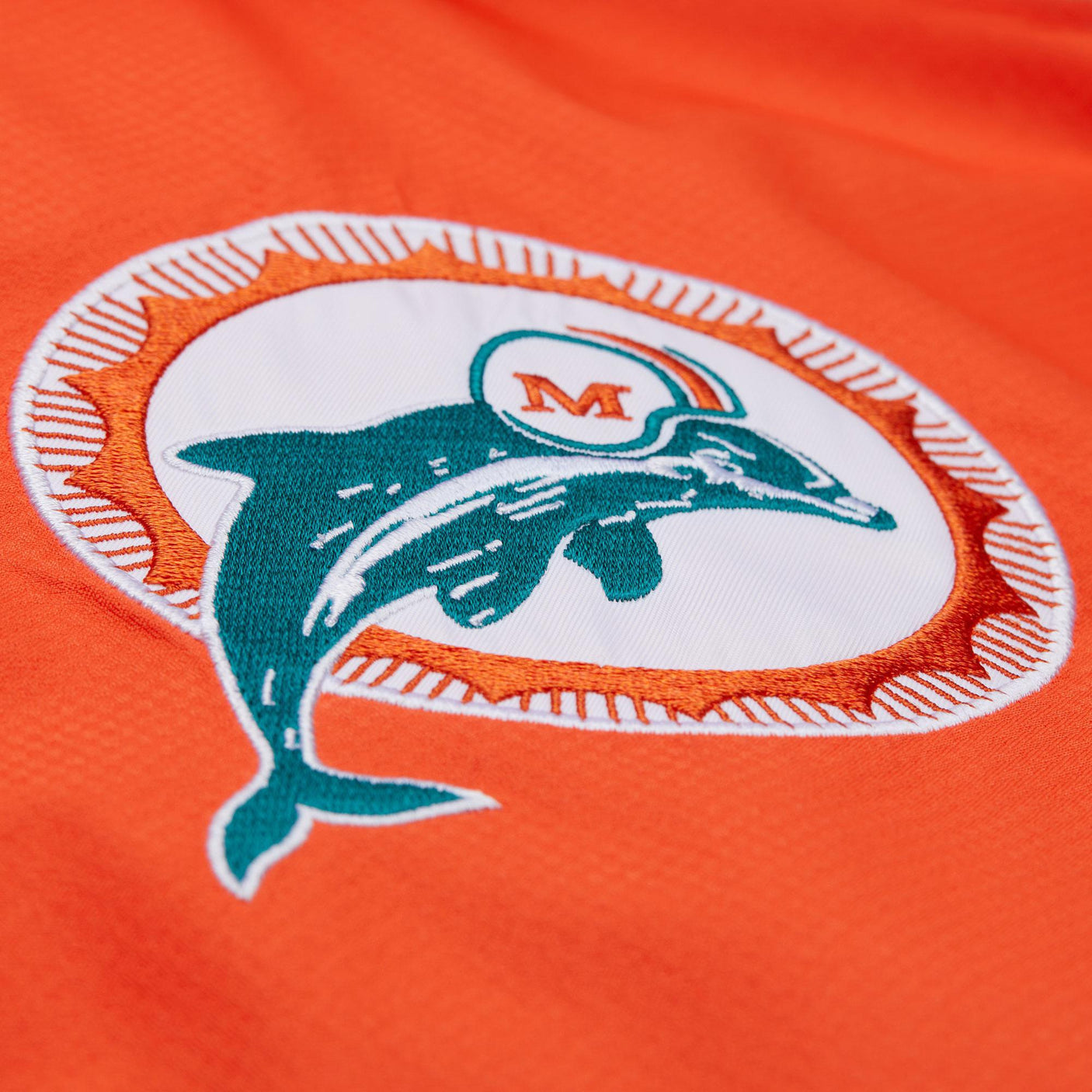 Dolphins 2025 Mitchell & Ness Men's NFL Tie Breaker Anorak Vintage Logo Lightweight Windbreaker