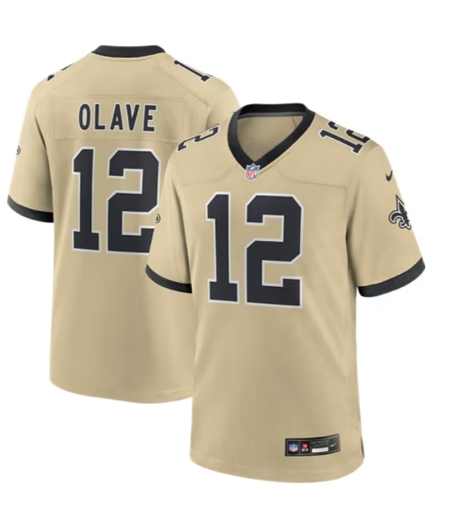 Saints Chris Olave Men's Alternate Gold Nike Game Jersey