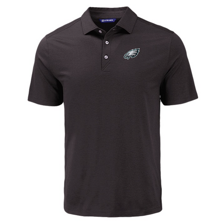 Eagles Cutter and Buck Men's Black Coastline Epic Comfort Eco Polo