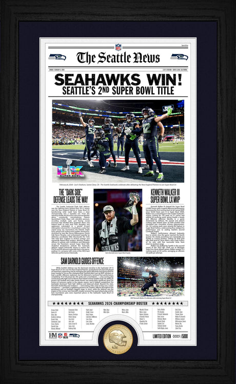 Seahawks Super Bowl LX (60) Champs Front Page News Bronze Coin Photo Mint